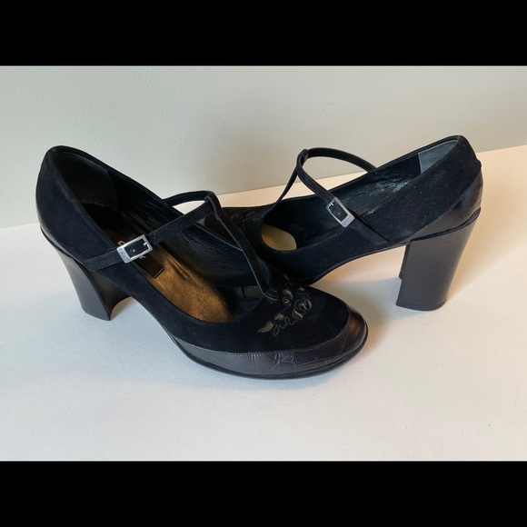 DKNY Suede & Leather Black Heels 9M - Picture 2 of 11